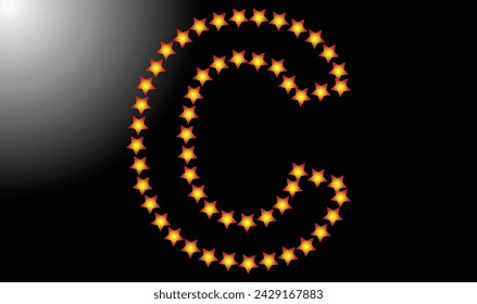Initial letter C star logo design template vector illustration