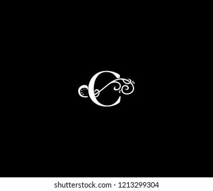 Initial Letter C Swoosh Flourishes Monogram Logo