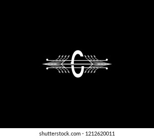 Initial Letter C Swoosh Hooks Monogram Logo
