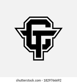 Initial letter C, T, TC or CT overlapping, interlock, monogram logo, black color on white background