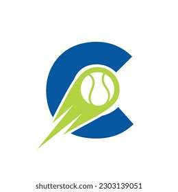 Initial Letter C Tennis Club Logo Design Template. Tennis Sport Academy, Club Logo