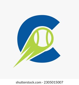 Initial Letter C Tennis Club Logo Design Template. Tennis Sport Academy, Club Logo