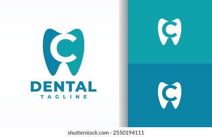 logotipo da letra inicial C do dente