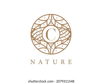 initial letter C Tropical Leaf logo. Emblem Logo Vector illustrations. Vector Logo design for natural products, flower shop, cosmetics, ecology concepts, health, spa.