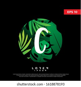 initial letter c tropical logo. modern icon, template design