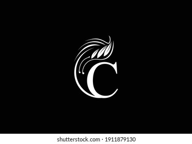 Letra inicial C La tipografía florece con el logotipo de belleza Logograma redondeado