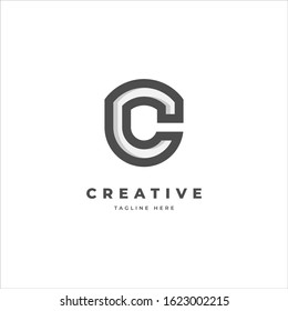 Initial letter C uppercase modern logo design template elements. modern line letter Isolated on white background.