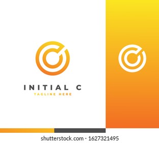 Initial letter C uppercase modern logo design template elements. Modern line letter Isolated on white background. can be used for business, consulting group company.