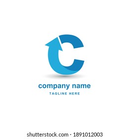 Initial Letter C With Upward Arrow For Finance, Development, Success, Training Business Logo Concept