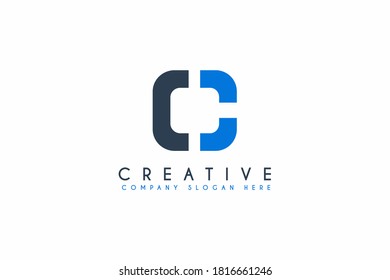 initial letter C usable for coding and business logo design vector illustration
