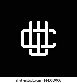 Initial letter C and W, CW, WC, overlapping interlock monogram logo, white color on black background