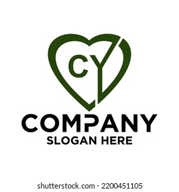 Initial letter C Y logo vector design template LOVE