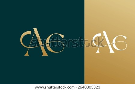 Initial letter CA AC logo design vector illustration for couple, wedding, and business