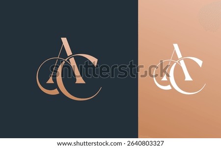 Initial letter CA AC logo design vector illustration for couple, wedding, and business