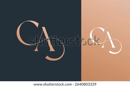 Initial letter CA AC logo design vector illustration for couple, wedding, and business