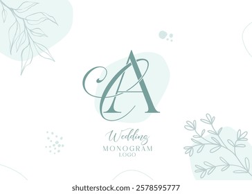 Initial Letter CA AC Wedding Monogram Logo