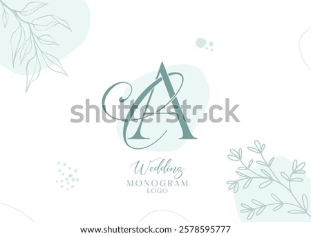 Initial Letter CA AC Wedding Monogram Logo