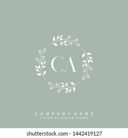 Initial letter  CA beautiful handwriting logo vector template
