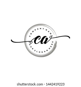Initial letter  CA beautiful handwriting logo vector template