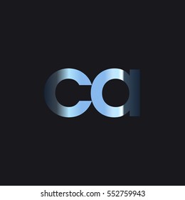 Initial letter CA chrome with dark background logo
