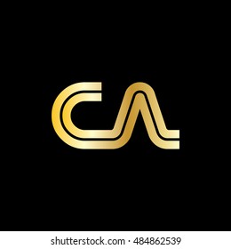 Initial Letter CA CN Linked Logo Gold