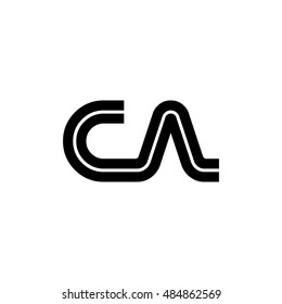 Initial Letter CA CN Linked Logo Black