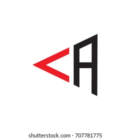 initial letter CA, CR lines, triangle logo template