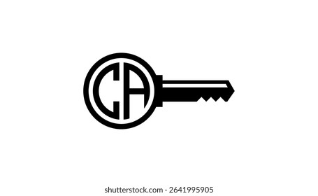 Initial Letter CA With Key logo design template