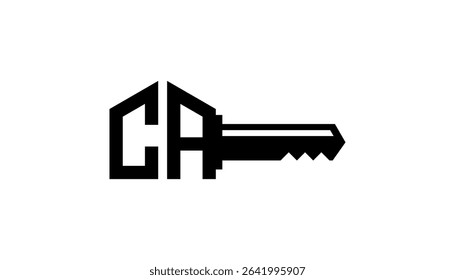 Initial Letter CA With Key logo design template