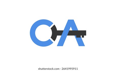 Initial Letter CA With Key logo design template
