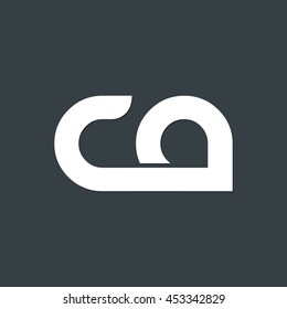 Initial Letter CA Linked Circle Lowercase White