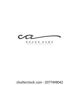 Initial Letter CA Logo - Handwritten Signature Logo