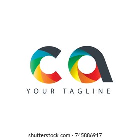Initial Letter CA Rounded Design Logo
