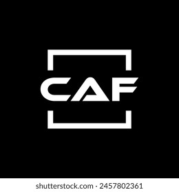 Initial letter CAF logo design. CAF logo design inside square.