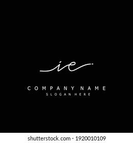 Initial letter IE calligraphy handwritten logo. Handwritten alphabet in the logo template. Letters and Alphabet for your logo design.