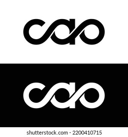 Initial letter cao linked round lowercase abstract logo - editable in vector format