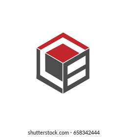 Initial letter CB 3d box design logo