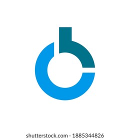 Initial letter cb bc ob bo logo design, vector illustration