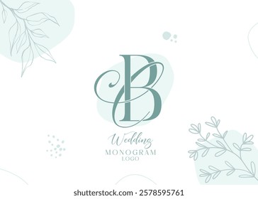 Initial Letter CB BC Wedding Monogram Logo