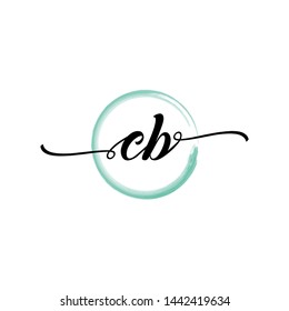 Initial letter  CB beautiful handwriting logo vector template