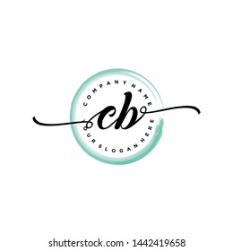 Initial letter  CB beautiful handwriting logo vector template