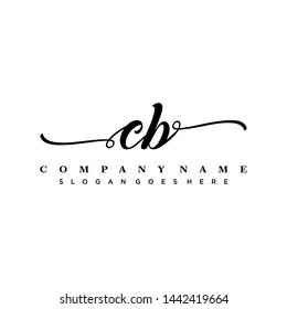 Initial letter  CB beautiful handwriting logo vector template