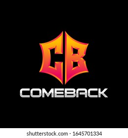 letra inicial CB para el logotipo de juegos
