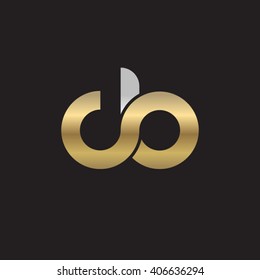 initial letter cb linked circle lowercase logo gold silver black background