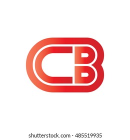 Initial Letter CB Linked Design Logo Red