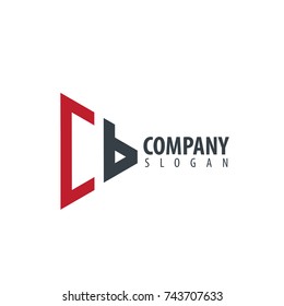 Initial Letter CB Linked Triangle Design Logo