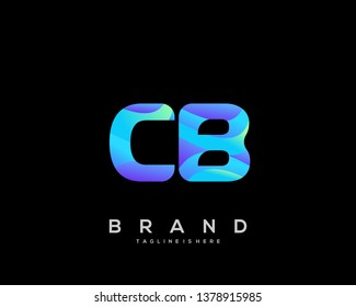 Initial letter CB logo with colorful background, letter combination logo design for creative industry, web, business and company. - Vector