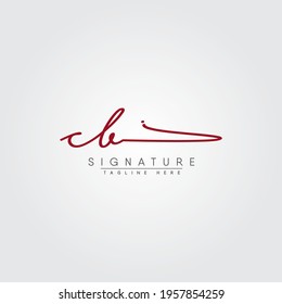 Initial Letter CB Logo - Handwritten Signature Logo