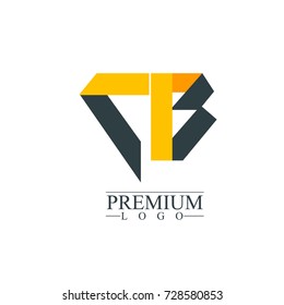 Initial Letter CB Logo Icon Design Template Elements. Material design logo