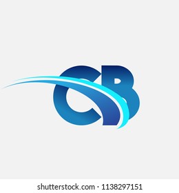 initial letter CB logotype company name colored blue and swoosh design. vector logo for business and company identity.
